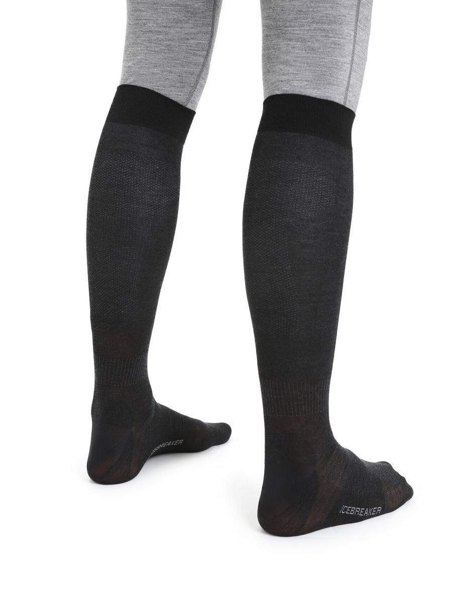 Black Icebreaker Merino Snow Liner Over the Calf Men's Socks | AU 1015GSOL